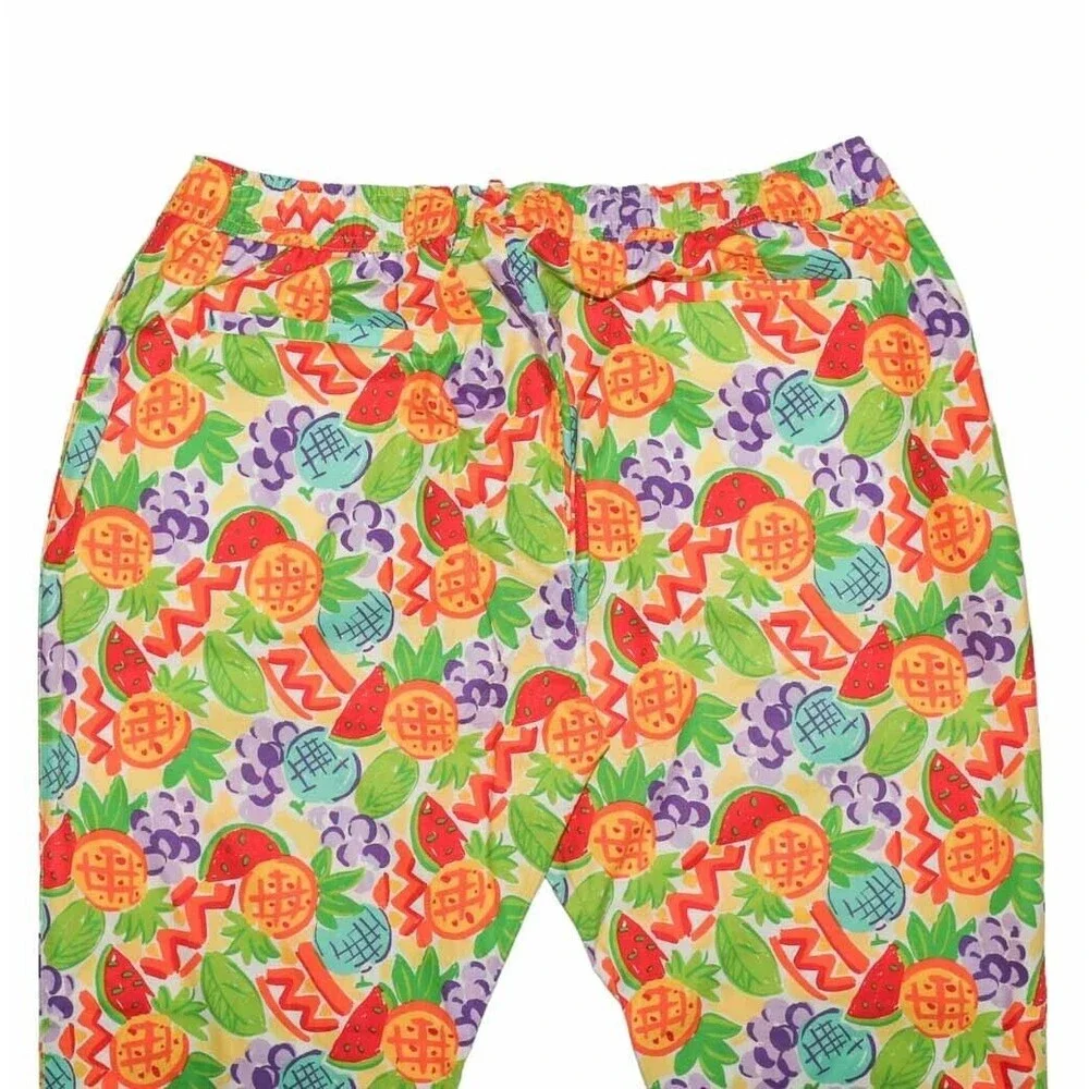 Mens Pants Joggers Multicolor Fruit Graphic Print Loose Harem Casual Beach XL
